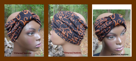 TurbanBand-Black and Rust
