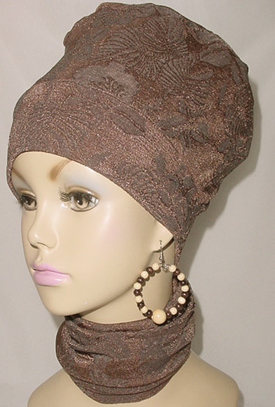Crown-Brown With Jacquard Design With Scarf