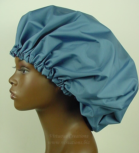 blue shower cap